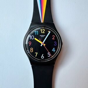 SWATCH Black with Multi Stripe & Prism